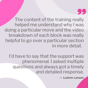 WOD Testimonial  Luann Larson